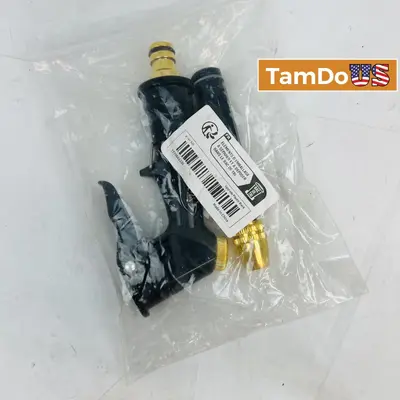 Adjustable High-Pressure Water Spray Nozzle with Quick Connect - Black & Brass - New - Real photo at TamDo.us