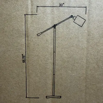 Adjustable Swing Arm Floor Lamp, 55.75", Bronze Finish, Reading Light - Thumbnail 7