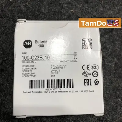 Allen-Bradley 100-C23EJ10 Contactor 3-Pole 24V DC Coil Bulletin 100 Series - Thumbnail 1