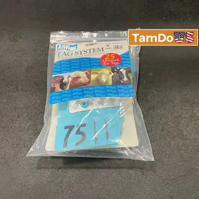 Allflex Maxi Female Small Male Blue Livestock Ear Tags Numbered 51-75 Pack of 25 - New - Real photo at TamDo.us