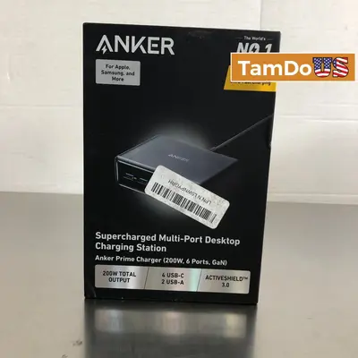 Anker Prime 200W 6-Port GaN Desktop Charger Station 4x USB-C 2x USB-A A2683 - New Open Box - Real photo at TamDo.us