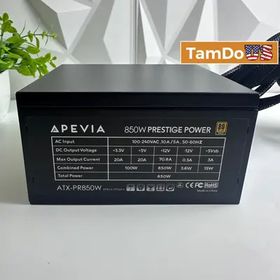 Apevia Prestige Power 850W 80 Plus Gold Power Supply ATX-PR850W ATX 3.0 PCIe 5.0 - Excellent - Real photo at TamDo.us