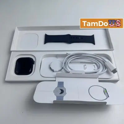 Apple Watch Series 10 (42mm, Cellular) Jet Black AL Black Sport Band S/M - Excellent - Real photo at TamDo.us