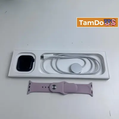 Apple Watch Series 10 (42mm, Cellular) Jet Black AL Purple Sport Band S/M - Excellent - Real photo at TamDo.us