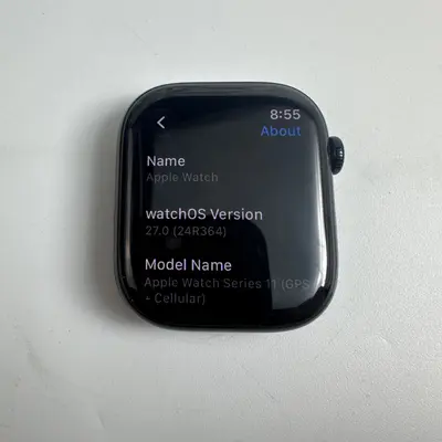 Apple Watch Series 11 (46mm, Cellular) Jet Black Aluminum Case Black Sport Band - Thumbnail 8