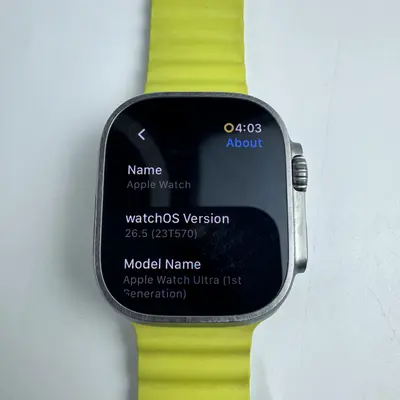 Apple Watch Ultra 1st Gen (49mm, GPS + Cellular) Titanium Case Yellow Ocean Band - Thumbnail 4