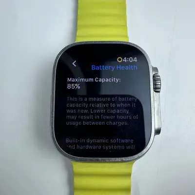 Apple Watch Ultra 1st Gen (49mm, GPS + Cellular) Titanium Case Yellow Ocean Band - Thumbnail 10