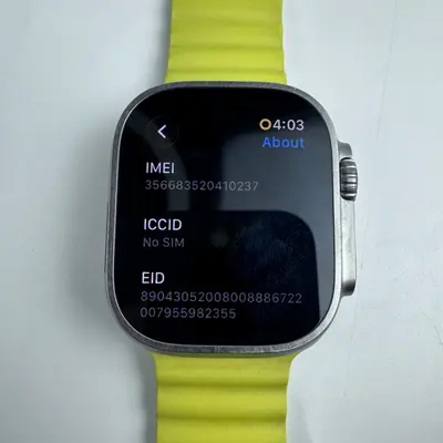 Apple Watch Ultra 1st Gen (49mm, GPS + Cellular) Titanium Case Yellow Ocean Band - Thumbnail 5