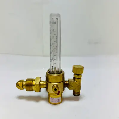 Ar CO2 Gas Regulator Flowmeter Welding Mig Tig Flow Meter CGA-580 Brass Gauge - Thumbnail 3