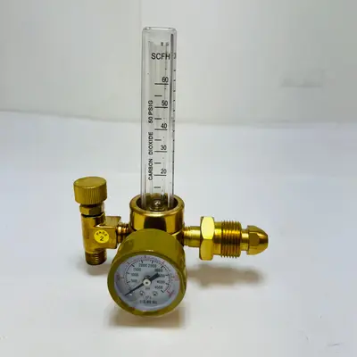 Ar CO2 Gas Regulator Flowmeter Welding Mig Tig Flow Meter CGA-580 Brass Gauge - Thumbnail 6