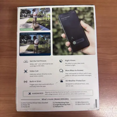 Arlo AVD1001 Wired Video Doorbell 1080P HD, Night Vision, 2-Way Audio - Thumbnail 3