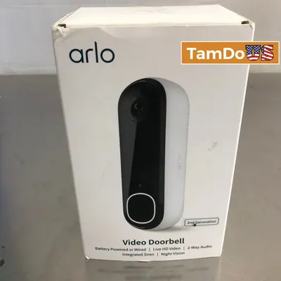 Arlo Video Doorbell 2nd Gen, HD, Battery/Wired, 2-Way Audio, White - New Open Box - Real photo at TamDo.us