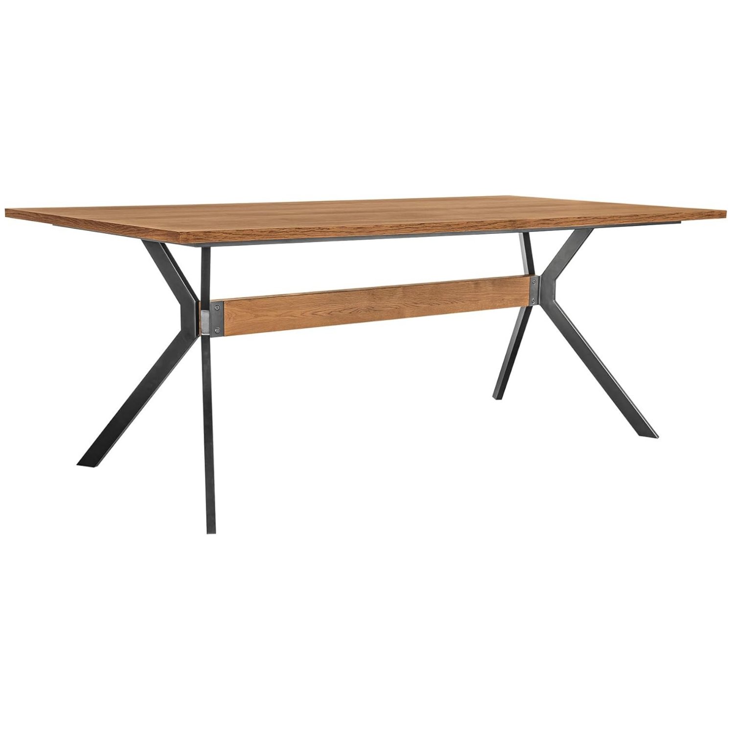 Armen Living Nevada Rustic Oak Wood Trestle Base Dining Table in Balsamico LCNVDIBAL - Photo 1 - Real photo at TamDo.us