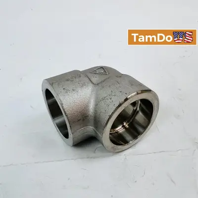 ASME B16.11 1-1/4" 90° Elbow F304/L Stainless Steel Threaded Pipe Fitting - Thumbnail 1