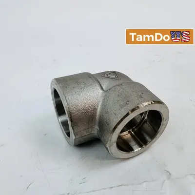 ASME B16.11 1" 90° Elbow Stainless Steel F304/L Threaded Pipe Fitting 3000# - Thumbnail 1