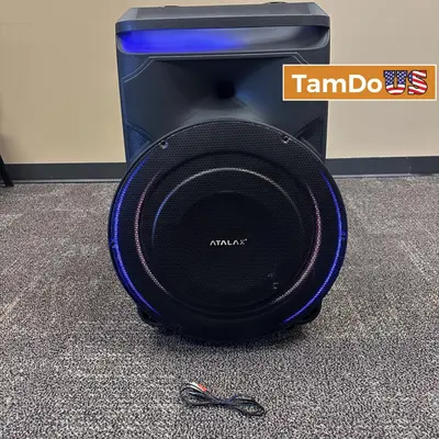 ATALAX Samba Professional Wireless Speaker, 5500W PMPO, Bluetooth, FM, LED Light - Thumbnail 1