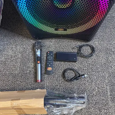 Audio Matrix CB1501 15" Translucent Bluetooth Party Speaker Wireless Mic & Stand - Thumbnail 7
