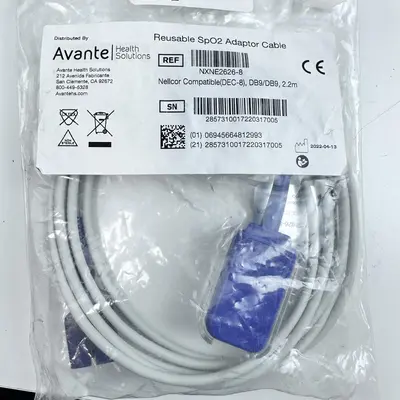 Avante Reusable SpO2 Adapter Cable NXNE2626-8 Nellcor Compatible 2.2m - Thumbnail 2