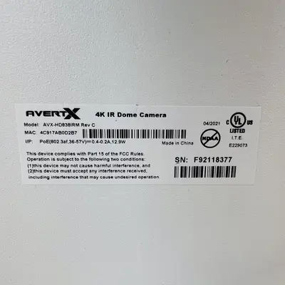 Avertx HD838 4K IR Autofocus Zoom Indoor/Outdoor IP Dome Camera - Thumbnail 4