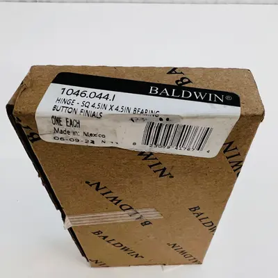 Baldwin 4.5” Ball Bearing Door Hinge – Square Corner, Satin Brass - Thumbnail 3