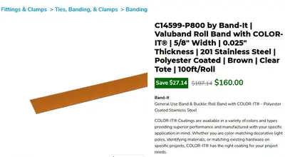 Band-It C14599-P800 Valuband Roll | 5/8" x 100ft | 201/301 SS - Thumbnail 2