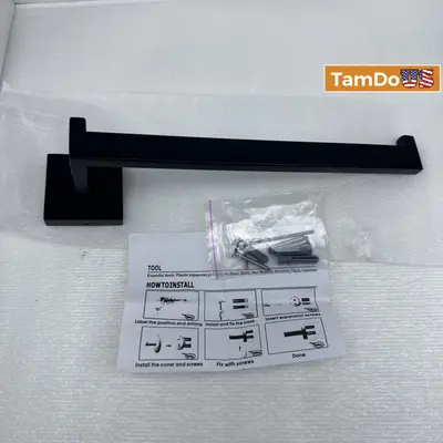 Bathroom Wall Mounted Towel Bar, Stainless Steel, Modern Design - Thumbnail 4