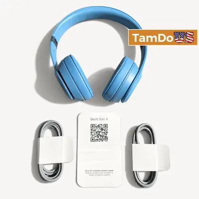 Beats Solo 4 Wireless On-ear Bluetooth Headphones, Slate Blue - New Open Box - Real photo at TamDo.us