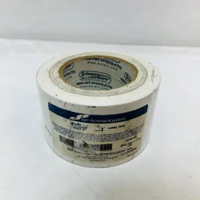 Bel-Art Write-On Label Tape, 1" x 60 Yds, Waterproof, Lab/Freezer Safe, White - Thumbnail 2