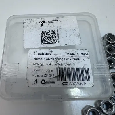 BinifiMux 1/4-20 Nylon Lock Nuts 304 Stainless Steel (Qty: 49) - Thumbnail 4