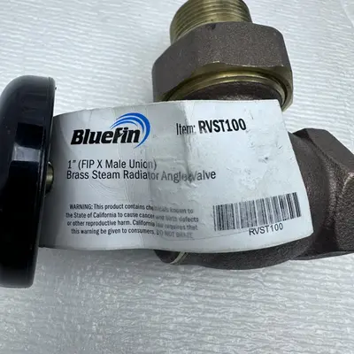 Bluefin RVST100 1" (FIP x Male Union) Brass Steam Radiator Angle Valve - Thumbnail 3