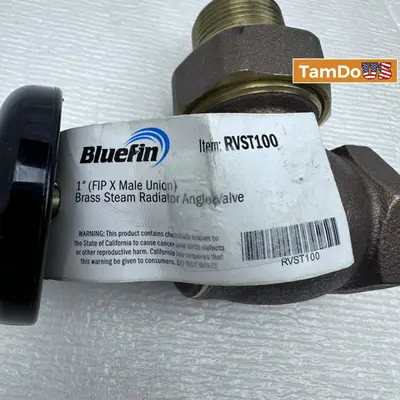 Bluefin RVST100 1" (FIP x Male Union) Brass Steam Radiator Angle Valve - Thumbnail 1