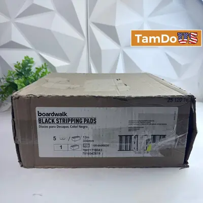 Boardwalk Black Stripping Pads 13 Inch Floor Cleaning Discs Carton of 5 - New - Real photo at TamDo.us