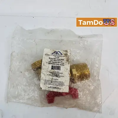 Brass Ball Hose Bibb Valve, 3/4" Male NPT or 1/2" Female NPT Inlet - Thumbnail 1