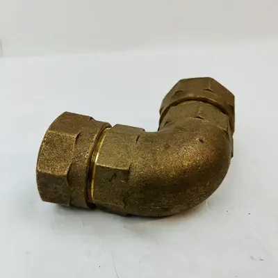 Brass Compression Elbow Fitting, Large Size Industrial Plumbing Connector - Thumbnail 3