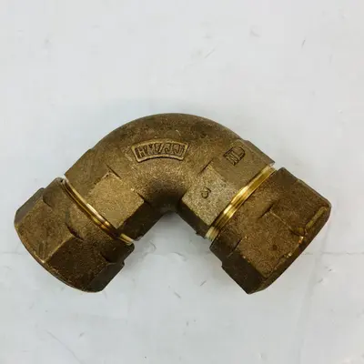 Brass Compression Elbow Fitting, Large Size Industrial Plumbing Connector - Thumbnail 5