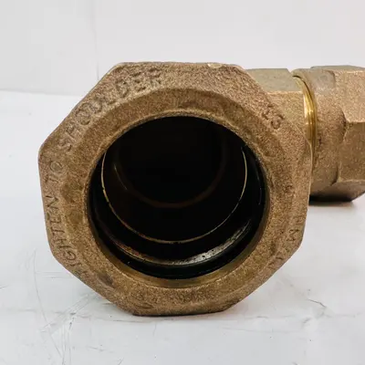 Brass Compression Elbow Fitting, Large Size Industrial Plumbing Connector - Thumbnail 4