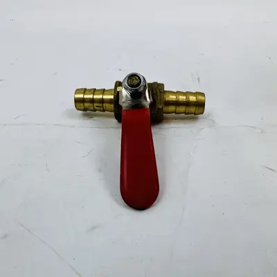 Brass Mini Ball Valve 1/4" Hose Barb Shut Off Valve (6-Pack) - Thumbnail 4