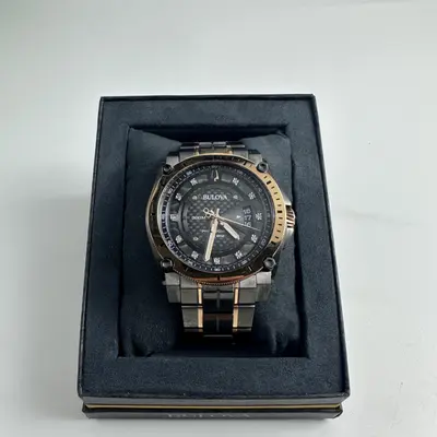 Bulova $1025 Icon Precisionist 11 Diamond Black Dial Men's Watch 46.5mm 98D149 - Thumbnail 9