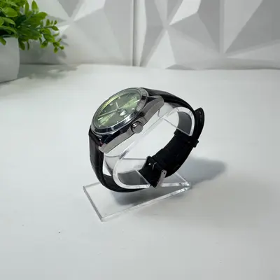 Bulova $450 Surveyor 96B427 Green Dial Leather Automatic Men's Watch 39mm - Thumbnail 4