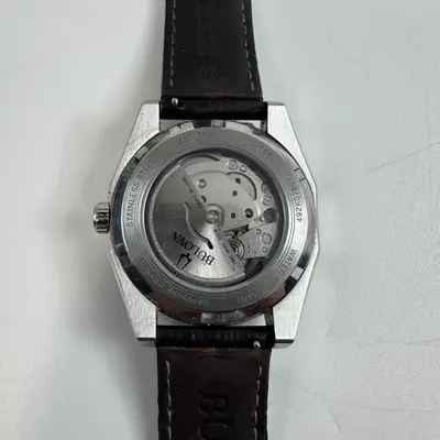 Bulova $450 Surveyor 96B427 Green Dial Leather Automatic Men's Watch 39mm - Thumbnail 2