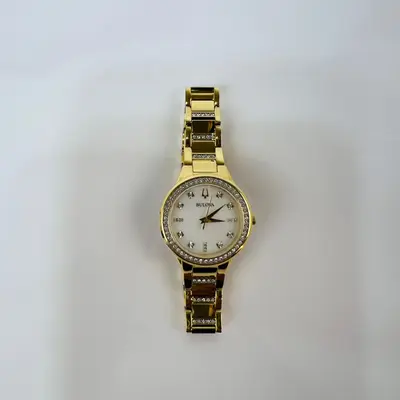 Bulova 98X129 30mm Gold Tone Stainless Steel Quartz Watch - Thumbnail 2