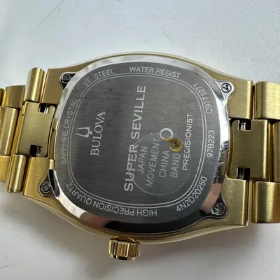 Bulova $825 Super Seville Gold Tone Precisionist Silver Dial Men's Watch 97B223 - Thumbnail 6