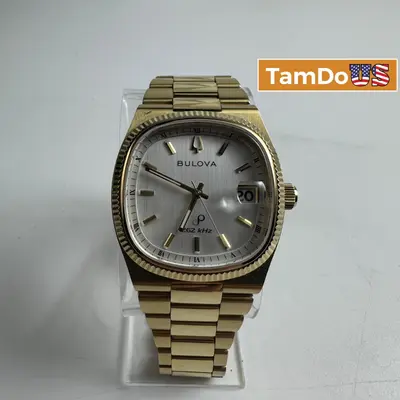 Bulova $825 Super Seville Gold Tone Precisionist Silver Dial Men's Watch 97B223 - Thumbnail 1