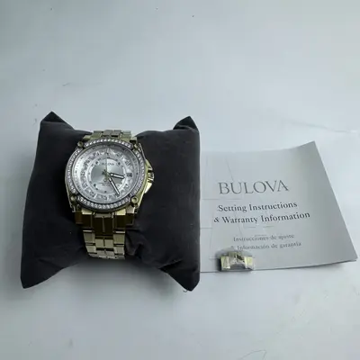 Bulova Icon $2395 62 Diamonds 0.84ctw Gold Tone 40mm Watch 98J120 - Thumbnail 6
