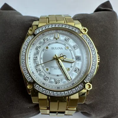 Bulova Icon $2395 62 Diamonds 0.84ctw Gold Tone 40mm Watch 98J120 - Thumbnail 5