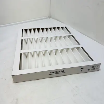 C MERV 8 Pleated Air Filter 16x20x2 Self Supporting, Box of 12 - Thumbnail 3