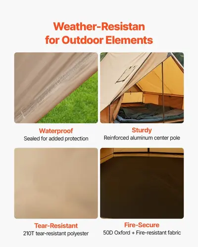 Camping Hot Tent 2 Person 4 Season Waterproof Winter Cabin Tent with Stove Jack - Thumbnail 4