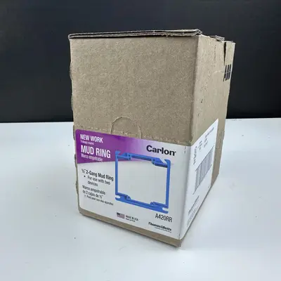 Carlon A420RR 1/2" 2-Gang Mud Ring for Two Devices (Box of 6) - Thumbnail 6