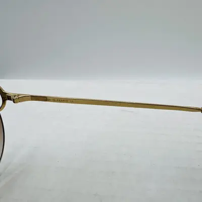 CARTIER Gold Brown Round Rimless Sunglasses - Thumbnail 5