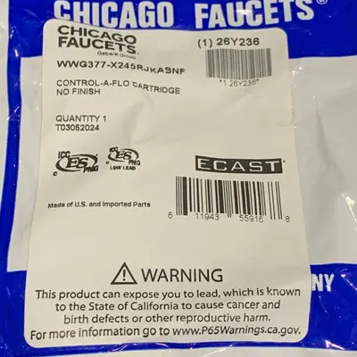 Chicago Faucets WWG377-X245RJKABNF Control-A-Flo Cartridge FOR Faucets - Thumbnail 6